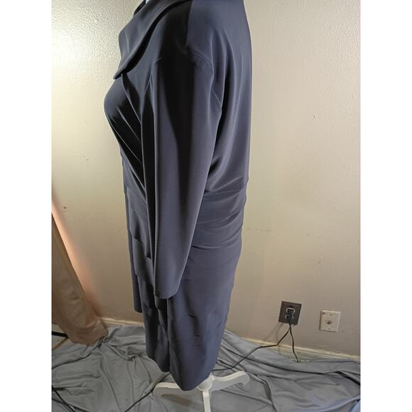 Joseph Ribkoff Dress Gray Sz 14 Classic Office No Fabric Tag - Picture 6 of 7